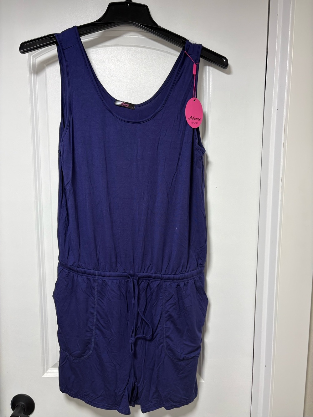 NWT Adome Deep Navy Sleeveless Tank Top Romper - Picture 3 of 5